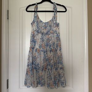 SHEIN Blue and Orange Floral Dress